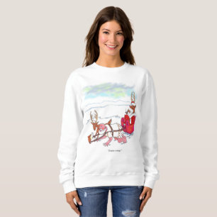 Santa Claus Coup Frauen weißes Sweatshirt