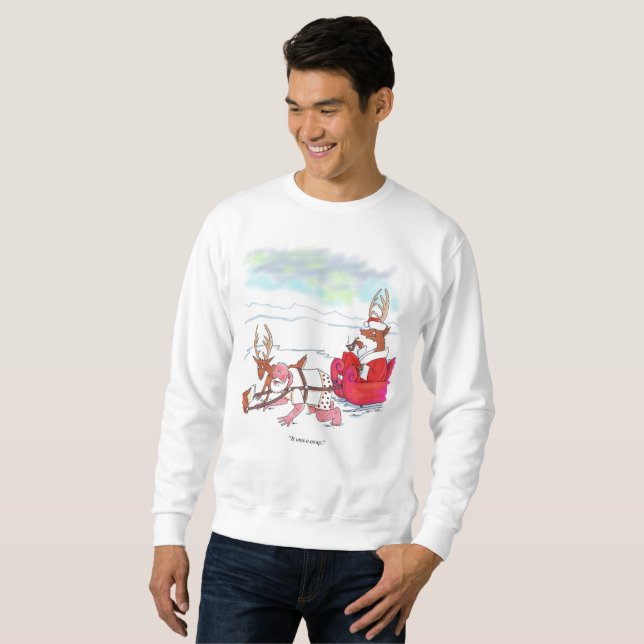 Santa Claus Coup Männer weißes Sweatshirt (Vorne ganz)