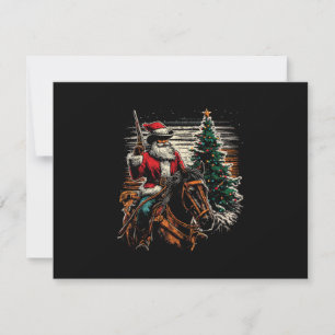 Santa Claus Cowboy - Vintage Weihnachtsbaum Cowboy Save The Date
