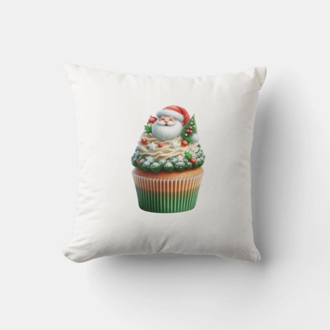 Santa Claus Cupcakes Cushion Kissen (Vorderseite)