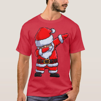 Santa Claus Dabbing Pixel Art Weihnachtsabend Tanz T-Shirt