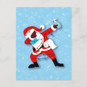 Santa Claus Dabbing Weihnachtscovid Postkarte