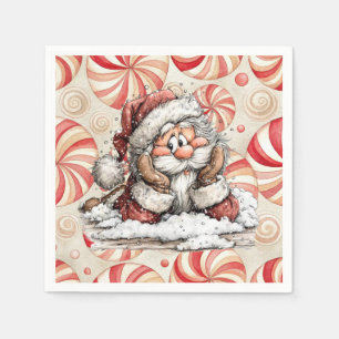Santa Claus denkt nach seinem Sturz Serviette