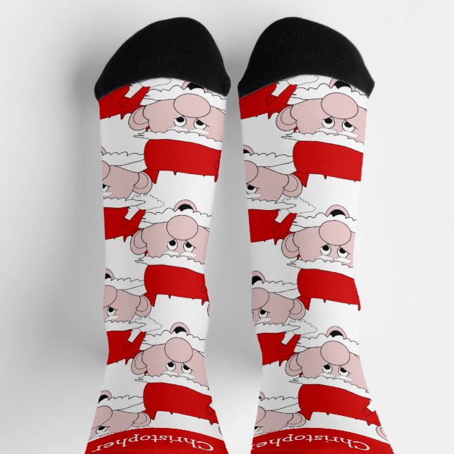 Santa Claus Design Christmas Socken (Oben)