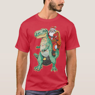 Santa Claus Dinosaur Christmas Xmas Gift T-Shirt