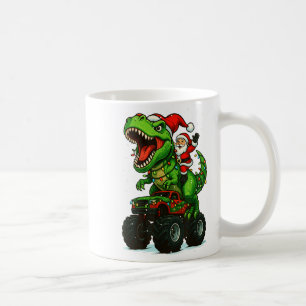 Santa Claus Dinosaur Trex Monster Truck Merry Xmas Kaffeetasse