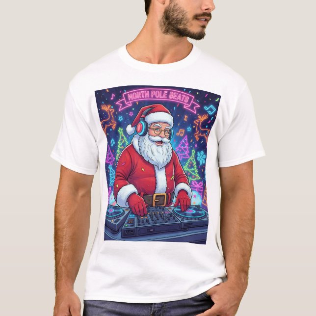 Santa Claus DJ Christmas Party T-Shirt  (Vorderseite)