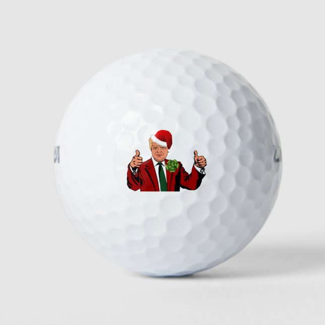 Santa Claus Donald Trump Golfball (Vorderseite)