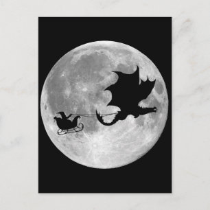 Santa Claus Dragon Rider Sleigh Rider Feiertagspostkarte