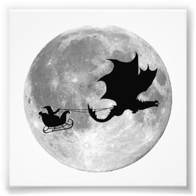 Santa Claus Dragon Rider Sleigh Rider Fotodruck (Vorne)