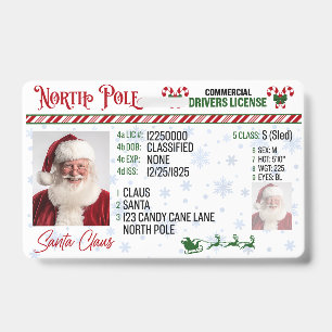 Santa Claus Driver License Christmas Abzeichen Ausweis