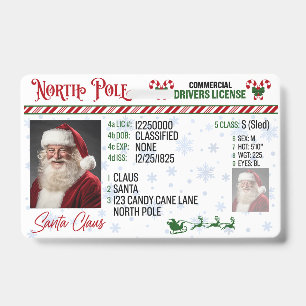 Santa Claus Driver License Christmas Abzeichen Ausweis