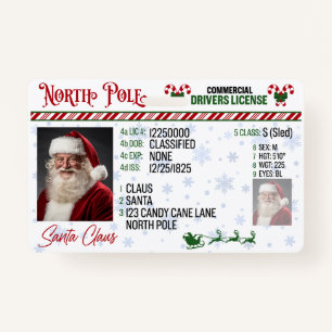 Santa Claus Driver License Christmas Abzeichen Ausweis