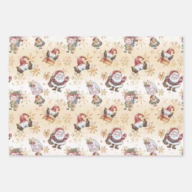 Santa Claus Elf Geschenkpapier Set (Vorderseite)
