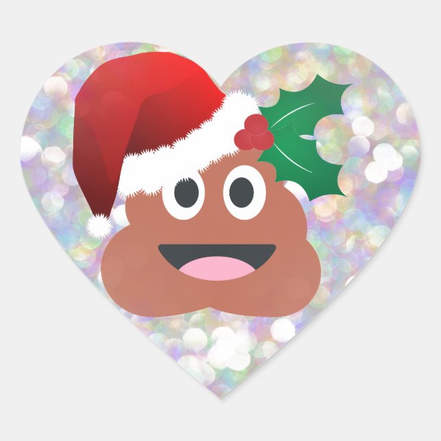 Santa claus emoji Herz-Aufkleber (Vorderseite)