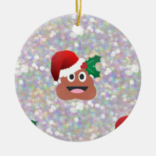 Santa claus emoji keramik ornament