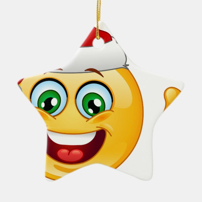 Santa claus emoji keramik ornament (Vorne)