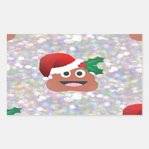 Santa claus emoji rechteckiger aufkleber