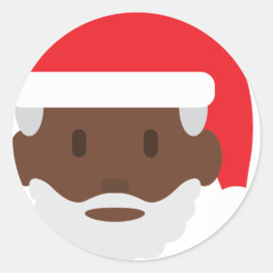 Santa claus emoji runder aufkleber
