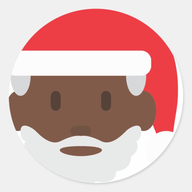 Santa claus emoji runder aufkleber (Vorderseite)