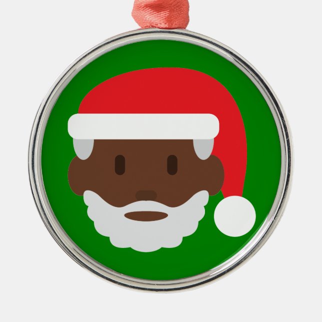 Santa claus emoji silbernes ornament (Vorne)