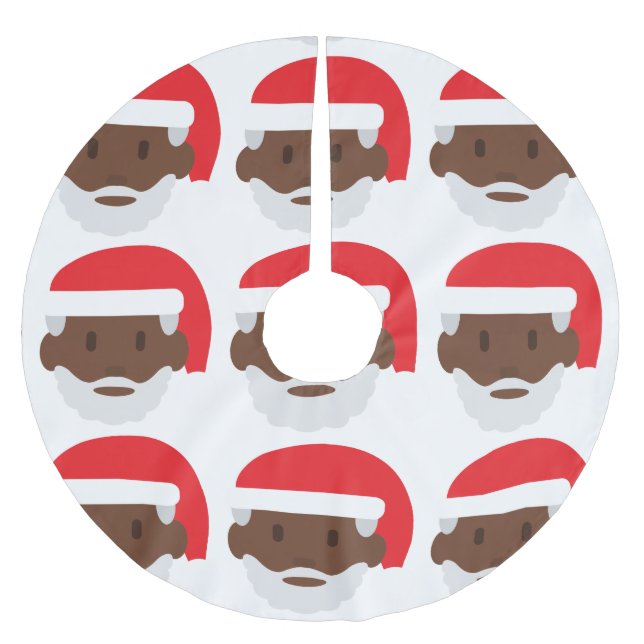 Santa Claus emoji xmas Weihnachtsbaumrock Polyester Weihnachtsbaumdecke (Vorderseite)