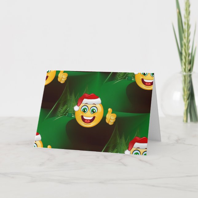 Santa claus emojis feiertagskarte (Vorderseite)
