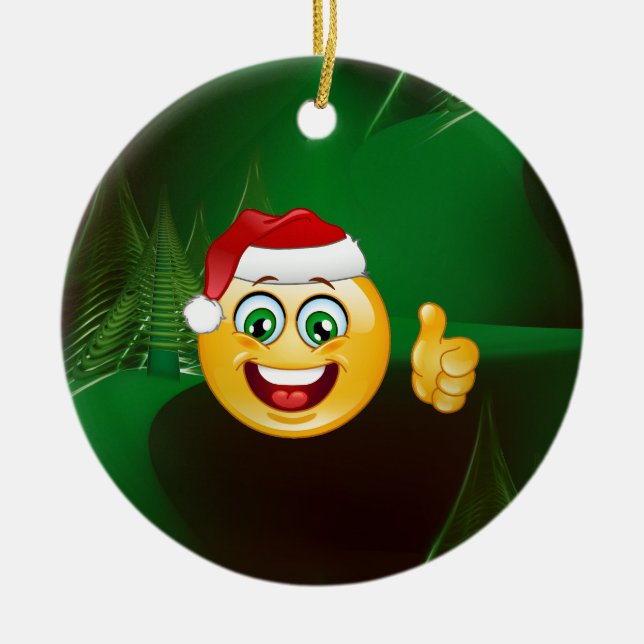 Santa claus emojis keramik ornament (Vorne)