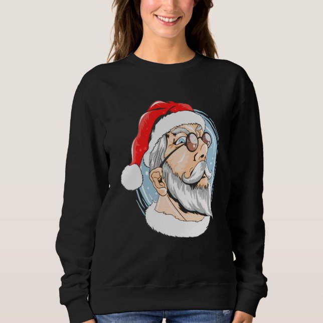 Santa Claus face Christmas costumes for celebrants Sweatshirt (Vorderseite)