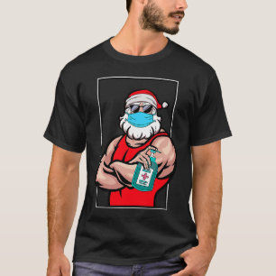Santa Claus Face Mask Merry Quarantäne Weihnachten T-Shirt