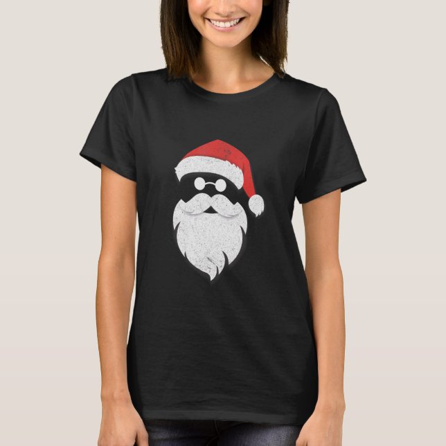 Santa Claus Face Sonnenbrille mit Hat Beard Chris T-Shirt (Vorderseite)