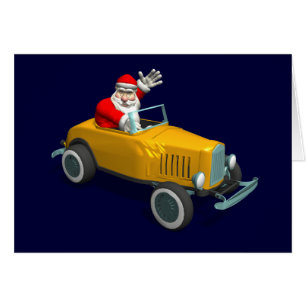 Santa Claus fährt einen Hotrod