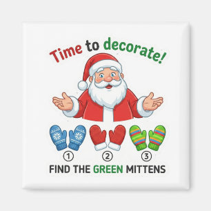 Santa Claus Farben Lernspiel Grüne Handschuhe Magn Magnet
