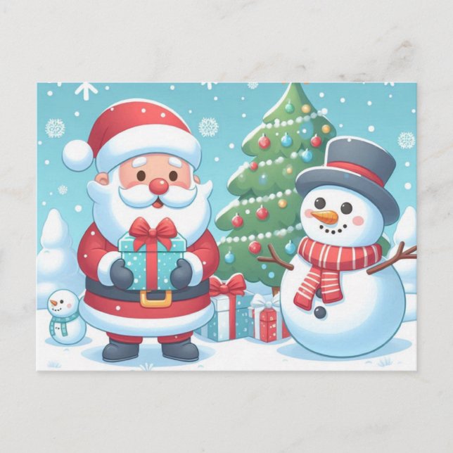 Santa Claus Feiertagspostkarte (Vorderseite)