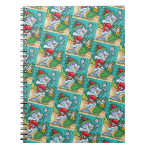 SANTA CLAUS FISH TALES, STARFISH, BAG of SAASHELLS Notizblock