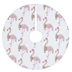 Santa claus flamingo polyester weihnachtsbaumdecke