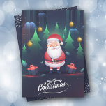 Santa Claus Flat Christmas Feiertagskarte<br><div class="desc">Der Weihnachtsmann ist auf der Vorderseite dieser Urlaubskarten und auf der Rückseite Ihr personalisierter Gruß. *Fügen Sie auch ein Foto auf der Rückseite hinzu. Wählen Sie Matte für schwerstes Papier und High Definition für beste Druckqualität.</div>