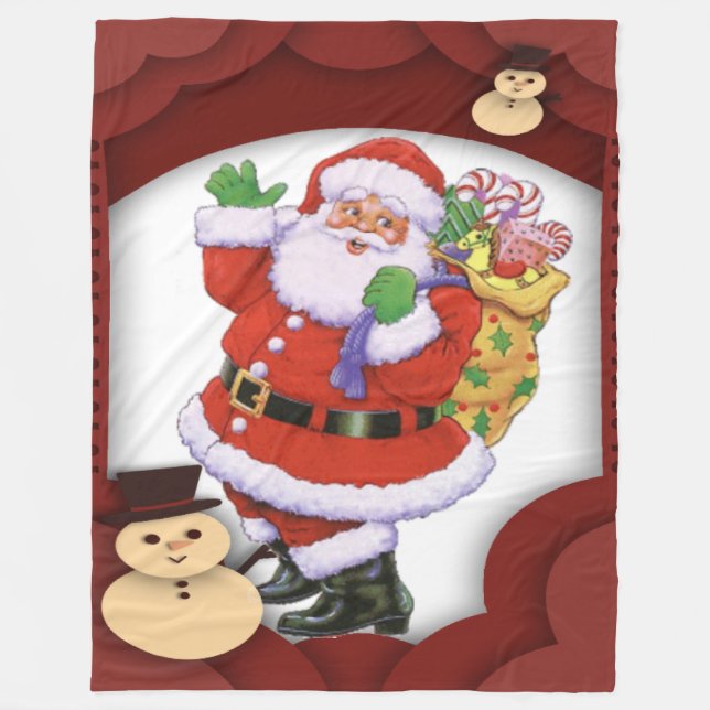 Santa Claus Fleecedecke (Vorderseite)