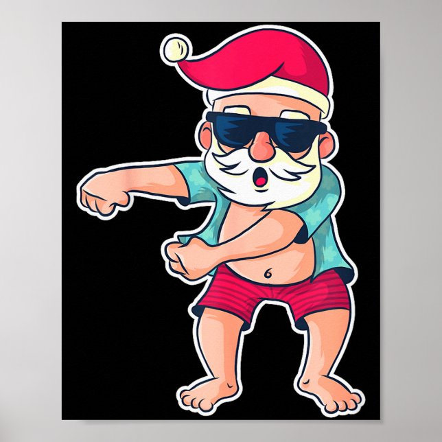 Santa Claus Floss Dance Christmas X-mas Gift  Poster (Vorne)