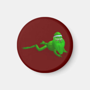 Santa Claus Frog Magnet