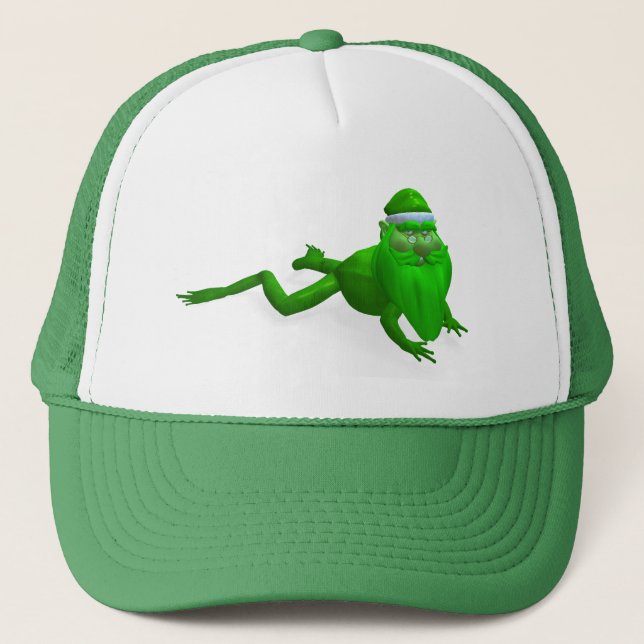 Santa Claus Frog Truckerkappe (Vorderseite)