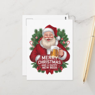 Santa Claus Frohe Weihnachten Glückliches Neues Bi Postkarte