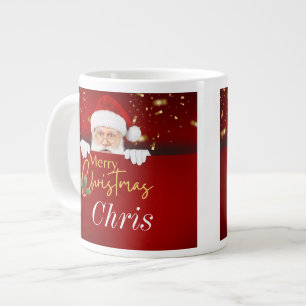 Santa Claus Frohe Weihnachts-Individuelle Name auf Jumbo-Tasse