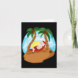 Santa Claus Frory Christmas Beaches Palm Tree Trip Karte