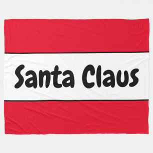 SANTA CLAUS Fun Moderne, helle, rote Streifen Fleecedecke