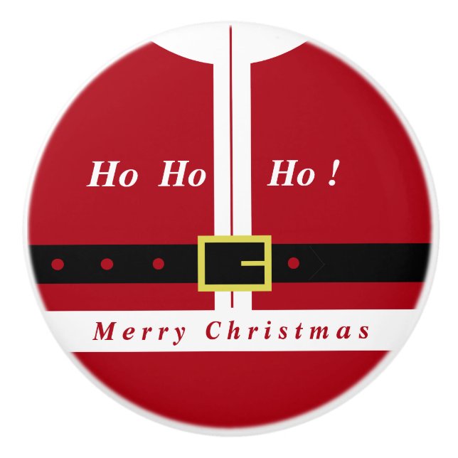 Santa Claus Funny Christmas Keramik Knob Keramikknauf (Vorderseite)