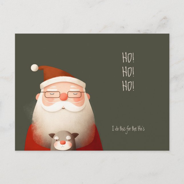 Santa Claus Funny Quote Postcard Postkarte (Vorderseite)
