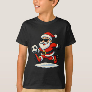 Santa Claus Fußball Sport Spielen Weihnachten Schn T-Shirt