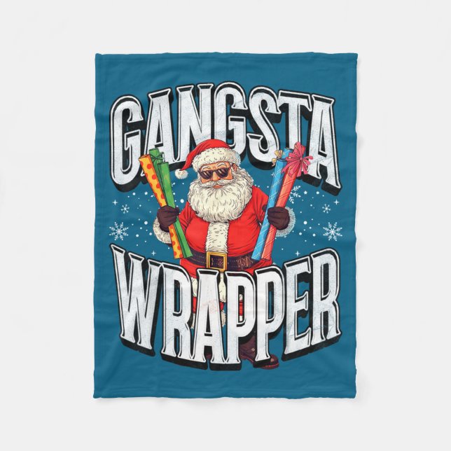 Santa Claus Gangsta Wrapper Funny Christmas  Fleecedecke (Vorderseite)