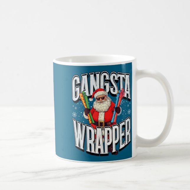 Santa Claus Gangsta Wrapper Funny Christmas  Kaffeetasse (Rechts)